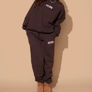 Tinx Rich Mom Gear Crewneck and Sweatpants Vegan Keto Chocolate Brownie Set